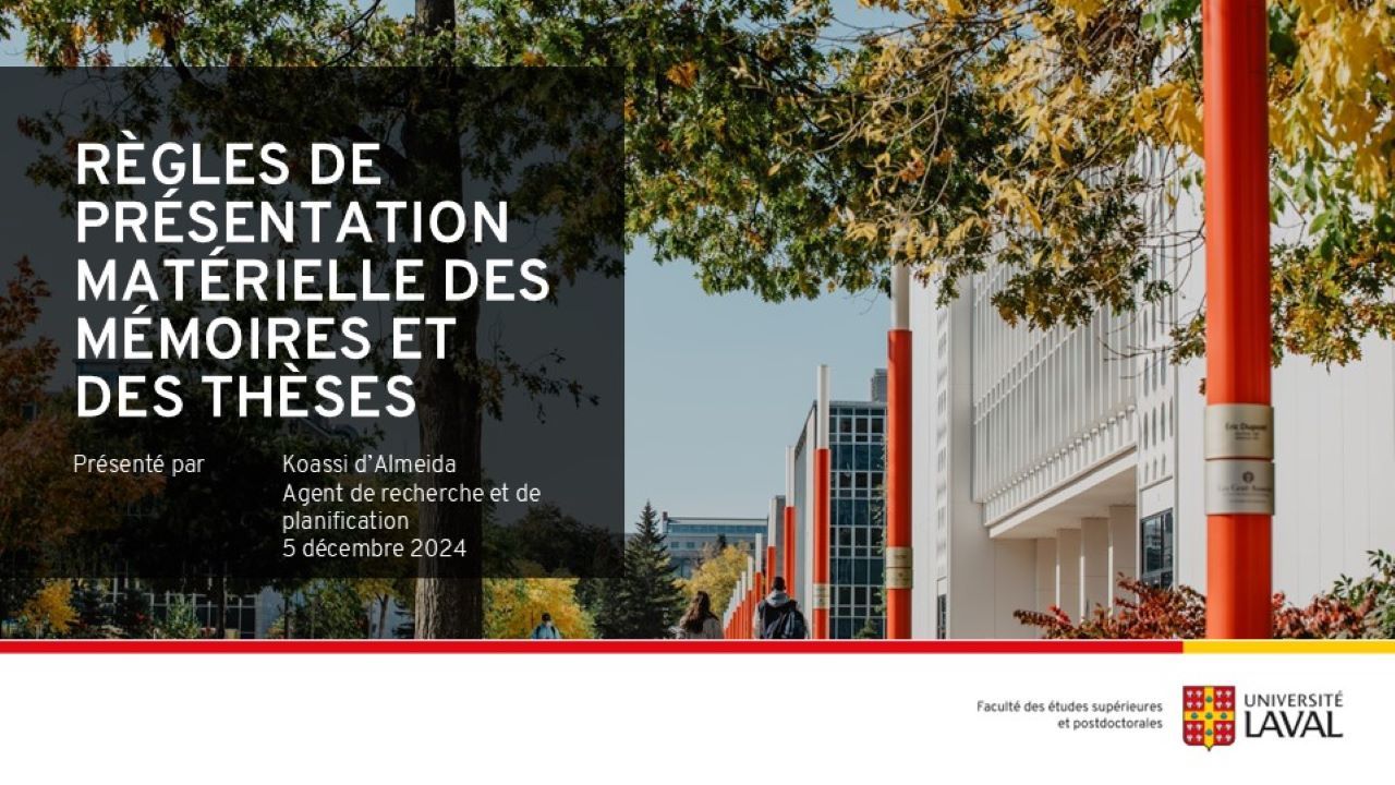 Rédaction du mémoire ou de la thèse: règles de présentation et évaluation