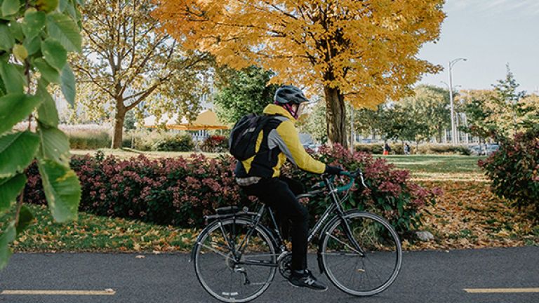 vélo sur une piste cyclable de l'Université